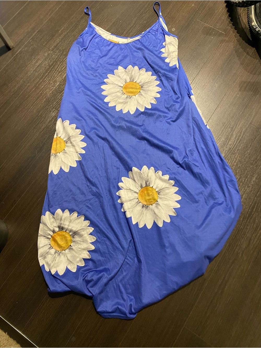 Blue Womens Sunflower Sun Dress 2XL